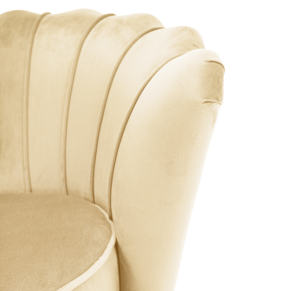 Fotoliu in stilul Art-deco, bej tesatura Velvet/gold crom auriu, NOBLEO — imaginea 14