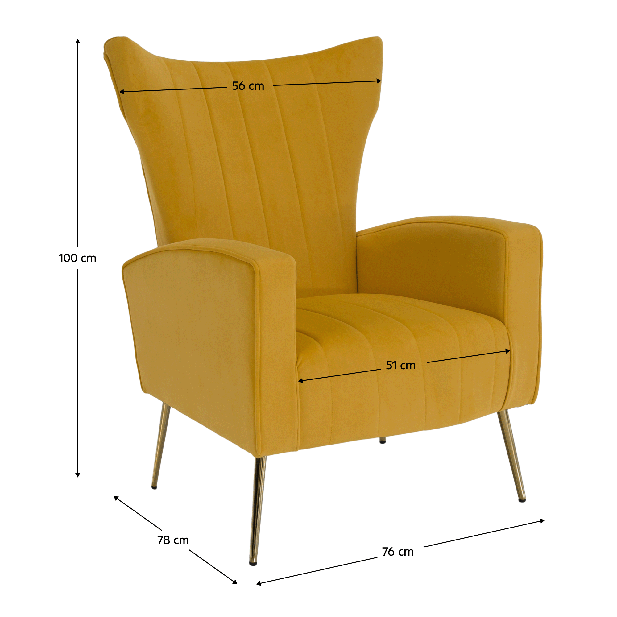 Fotoliu relaxant, tesatura Velvet galben, BARET — imaginea 9
