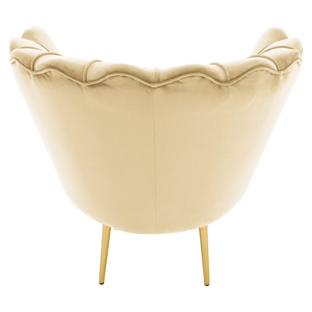 Fotoliu in stilul Art-deco, bej tesatura Velvet/gold crom auriu, NOBLEO — imaginea 15