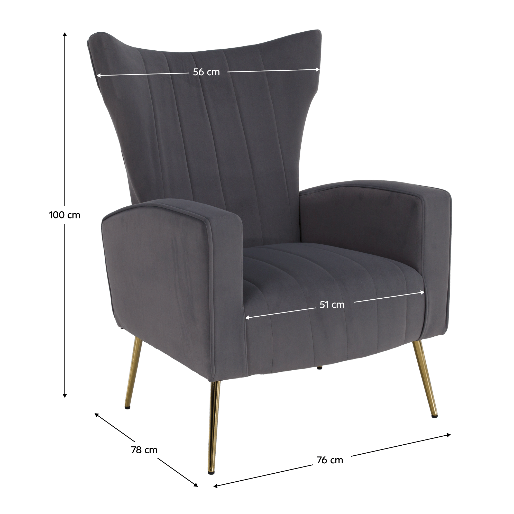 Fotoliu de relaxare, tesatura Velvet gri, BARET — imaginea 20