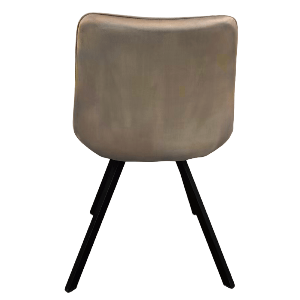 Scaun de luat masa, tesatura Velvet gri-maro Taupe/negru, SAMIRA — imaginea 2