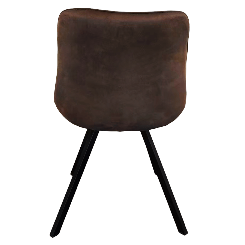 Scaun de sufragerie, tesatura Velvet maro inchis/negru, SAMIRA — imaginea 2