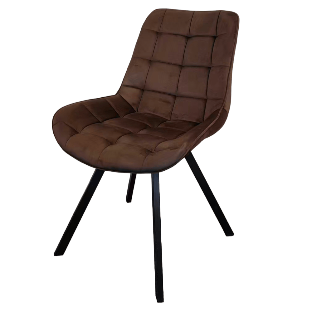 Scaun de sufragerie, tesatura Velvet maro inchis/negru, SAMIRA — imaginea 3