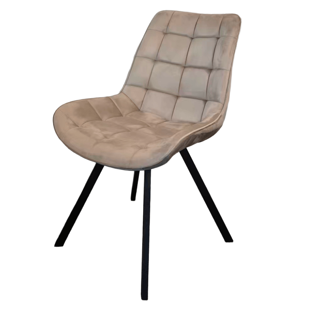 Scaun de luat masa, tesatura Velvet gri-maro Taupe/negru, SAMIRA — imaginea 3