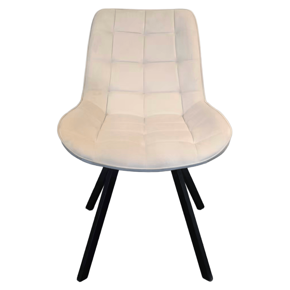 Scaun de sufragerie, tesatura Velvet bej/negru, SAMIRA — imaginea 4