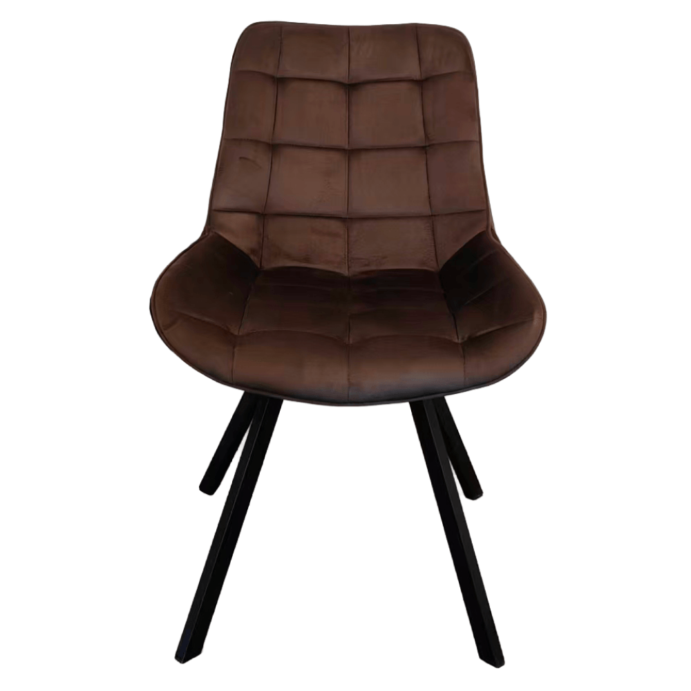 Scaun de sufragerie, tesatura Velvet maro inchis/negru, SAMIRA — imaginea 4