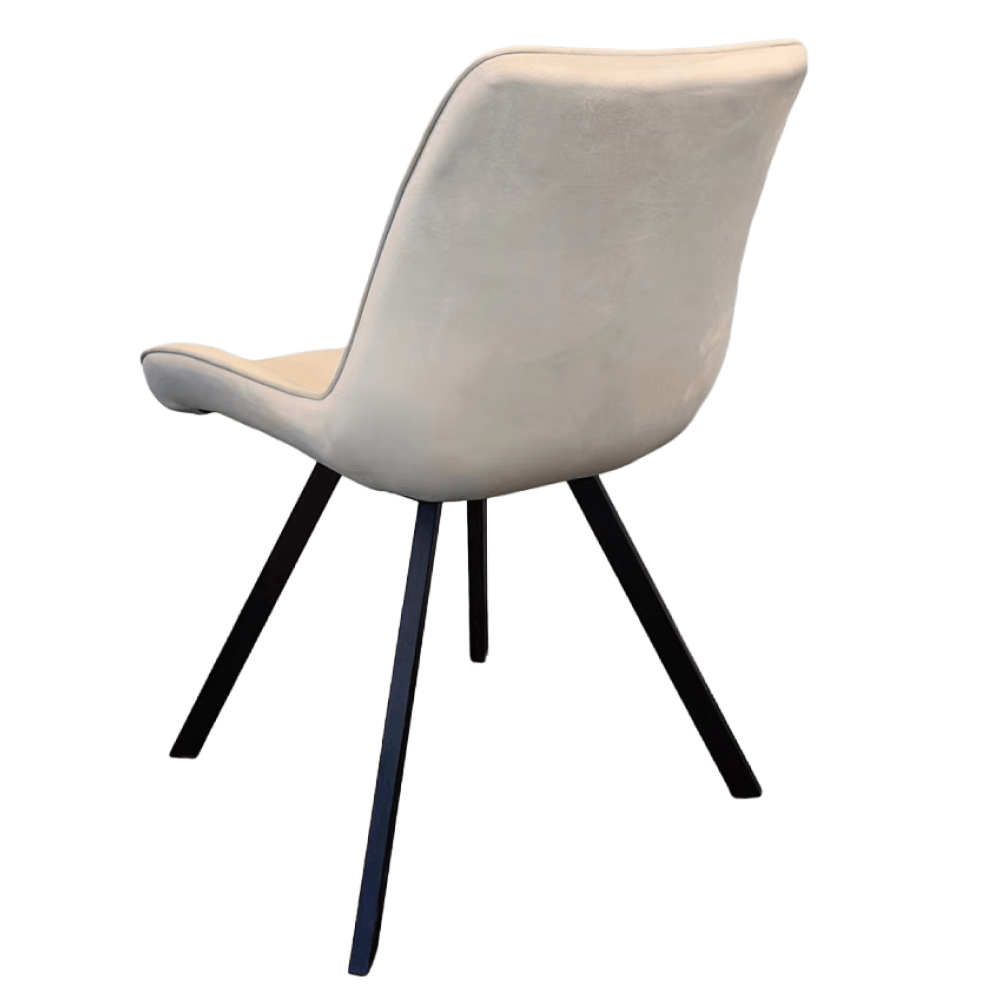 Scaun de sufragerie, tesatura Velvet bej/negru, SAMIRA — imaginea 5