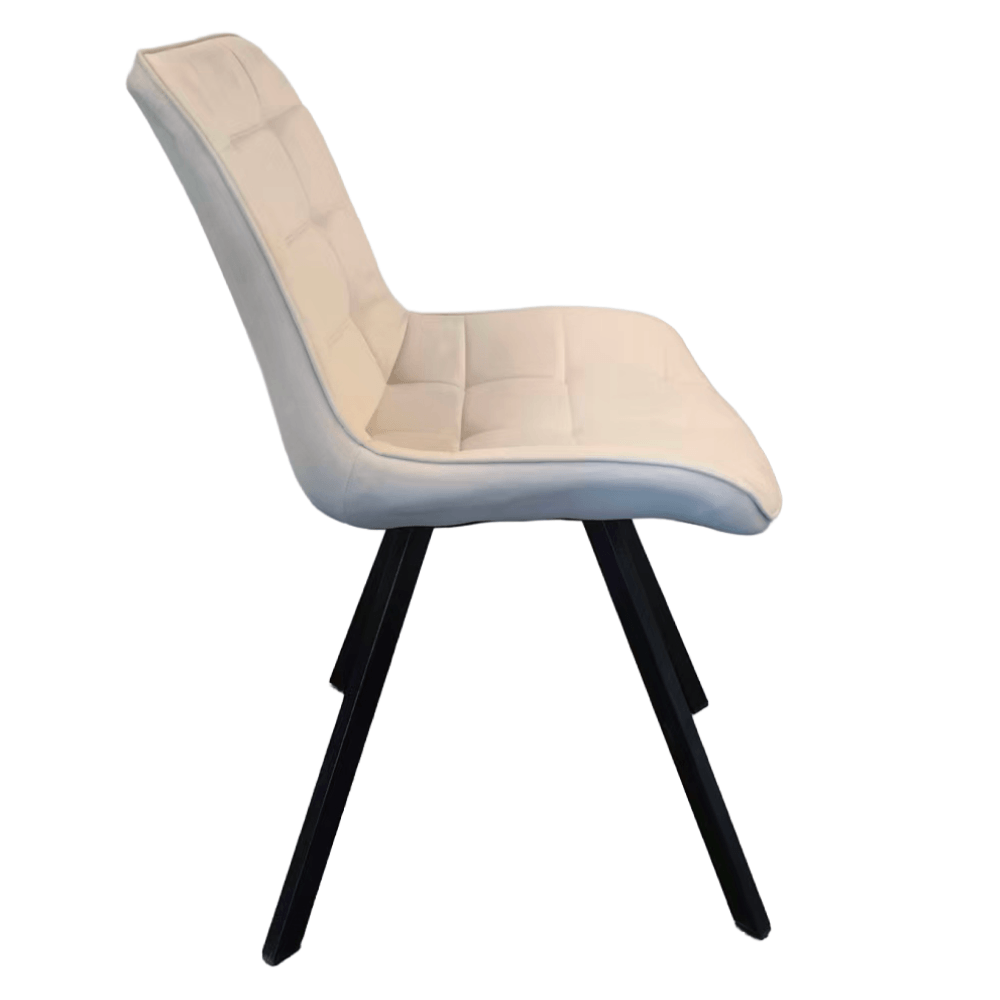 Scaun de sufragerie, tesatura Velvet bej/negru, SAMIRA — imaginea 6