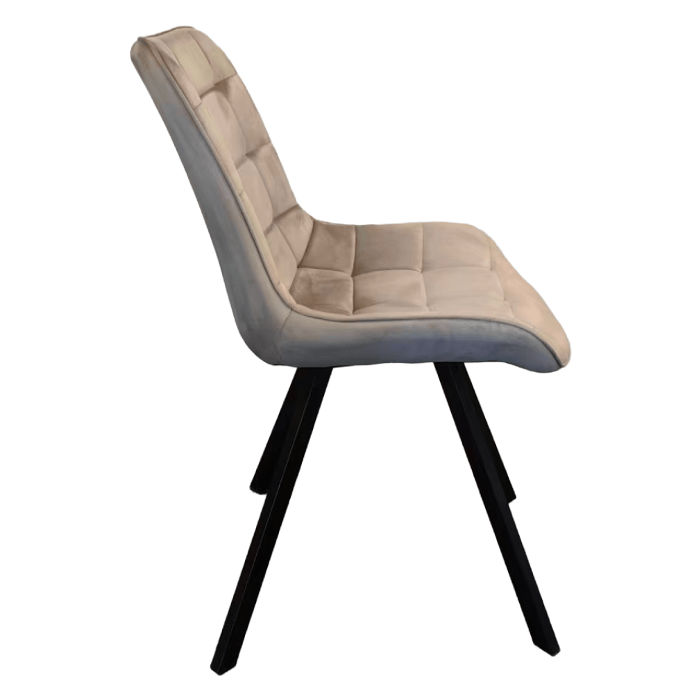 Scaun de luat masa, tesatura Velvet gri-maro Taupe/negru, SAMIRA — imaginea 6