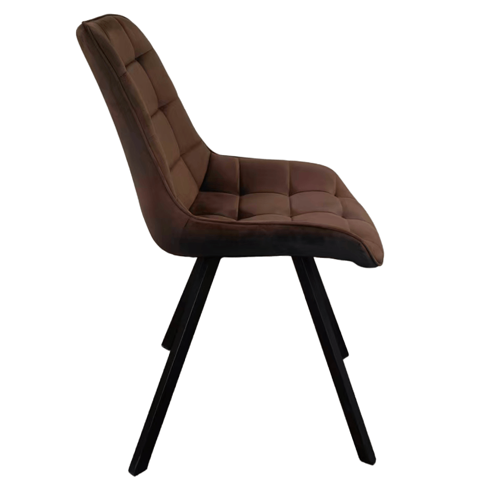 Scaun de sufragerie, tesatura Velvet maro inchis/negru, SAMIRA — imaginea 6