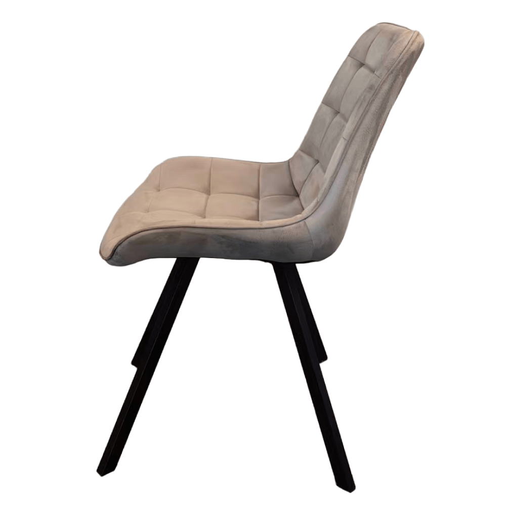 Scaun de luat masa, tesatura Velvet gri-maro Taupe/negru, SAMIRA — imaginea 7