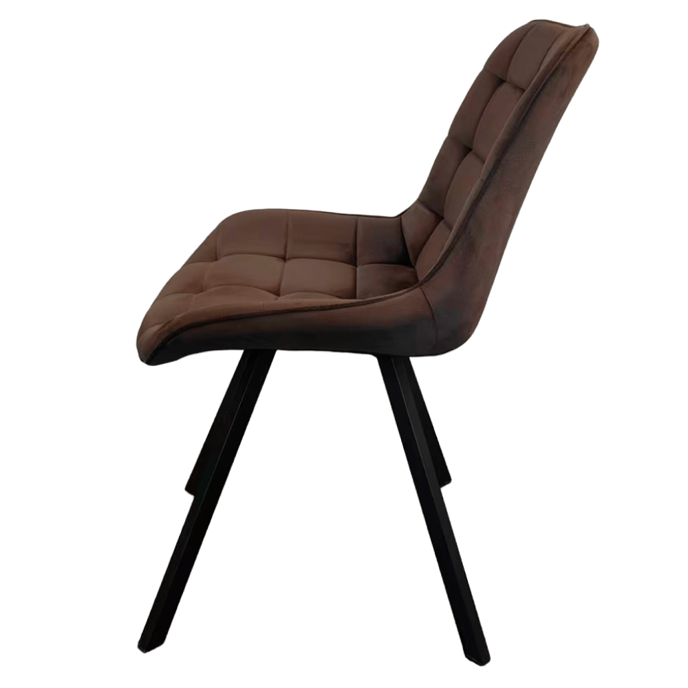 Scaun de sufragerie, tesatura Velvet maro inchis/negru, SAMIRA — imaginea 7