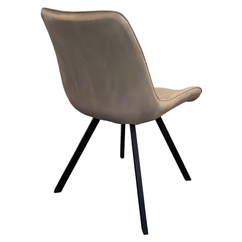 Scaun de luat masa, tesatura Velvet gri-maro Taupe/negru, SAMIRA — imaginea 8