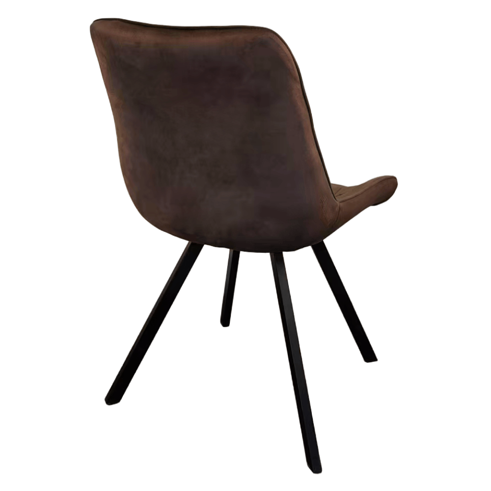 Scaun de sufragerie, tesatura Velvet maro inchis/negru, SAMIRA — imaginea 8