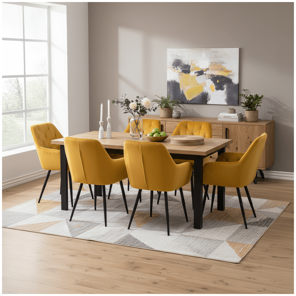 Fotoliu de design, material Velvet galben inchis, VERIO NEW — imaginea 3