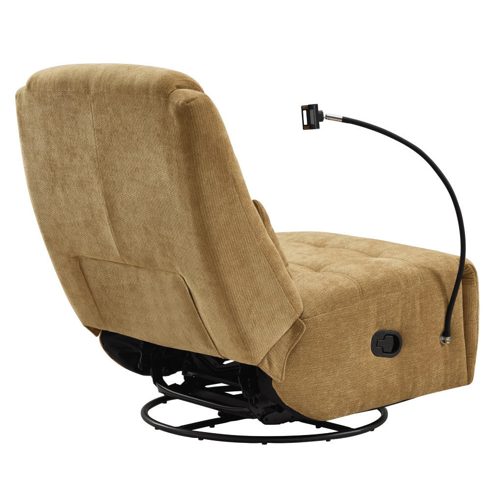 Fotoliu de lux pivotant, balansoar, mustar, UMRBO — imaginea 5