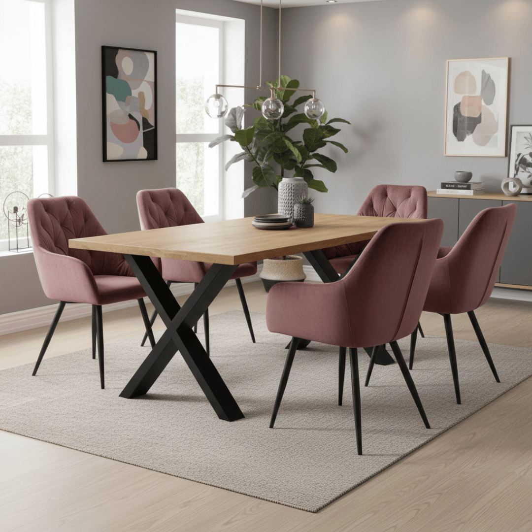 Fotoliu de design, material Velvet roz inchis, VERIO NEW — imaginea 5