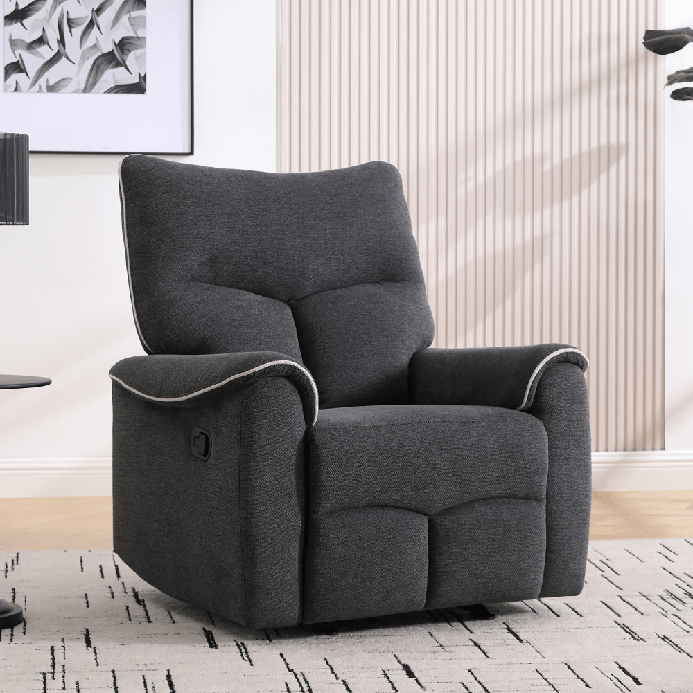 Fotoliu relaxant, gri inchis/gri deschis, NADER — imaginea 4
