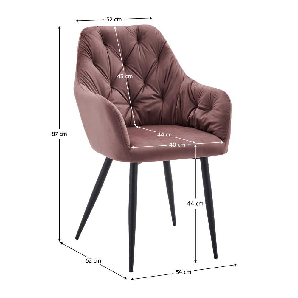 Fotoliu de design, material Velvet roz inchis, VERIO NEW — imaginea 7