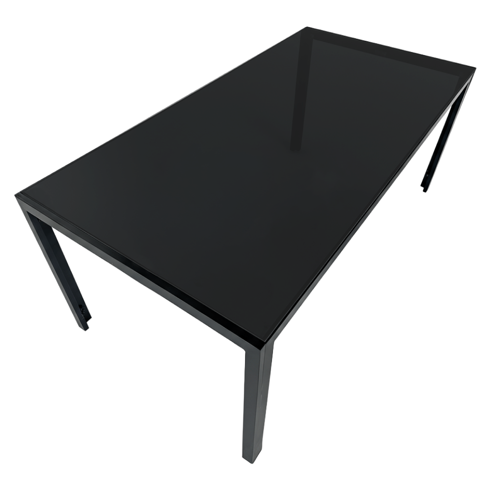 Set de gradina din 9 piese, gri/negru, aluminiu, KESIOS — imaginea 2
