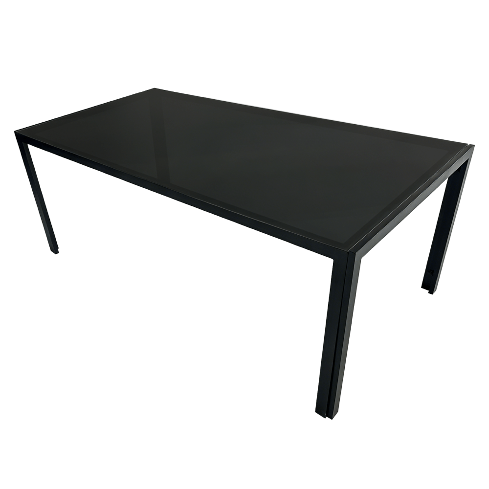Set de gradina din 9 piese, gri/negru, aluminiu, KESIOS — imaginea 4