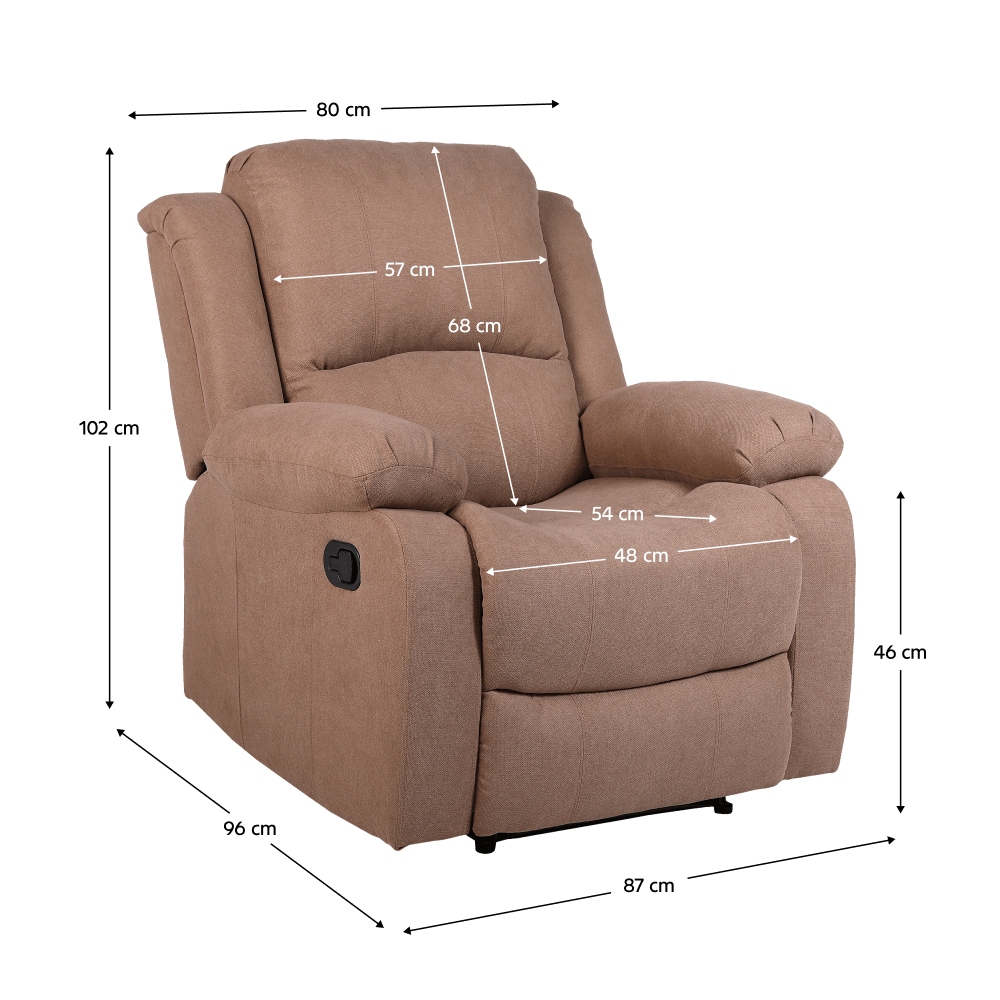 Fotoliu relaxant reglabil, material maro, ASKOY NEW — imaginea 5
