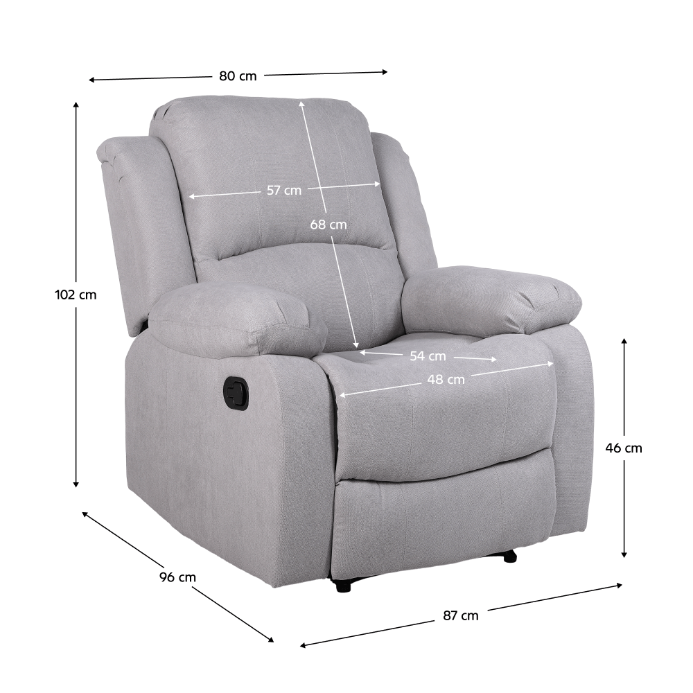 Fotoliu relaxant reglabil, material gri deschis, ASKOY NEW — imaginea 5