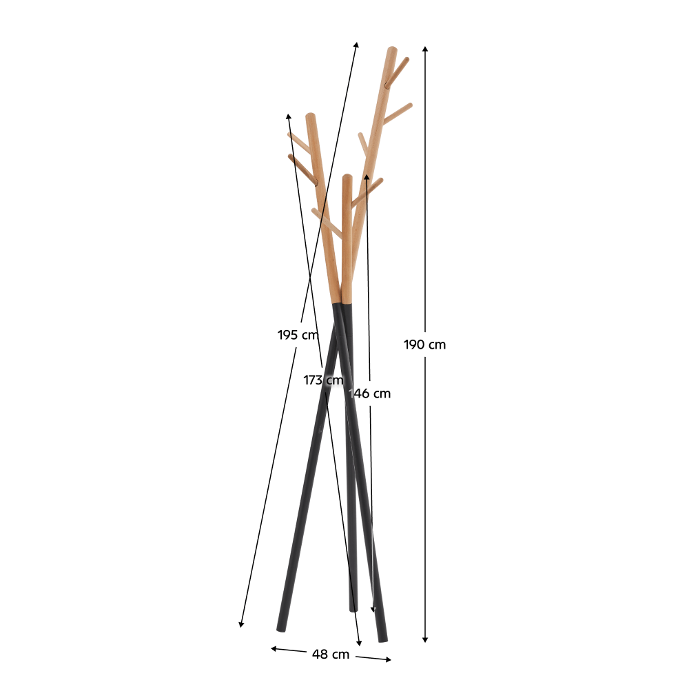 Cuier, negru/natural, ELVAR — imaginea 2
