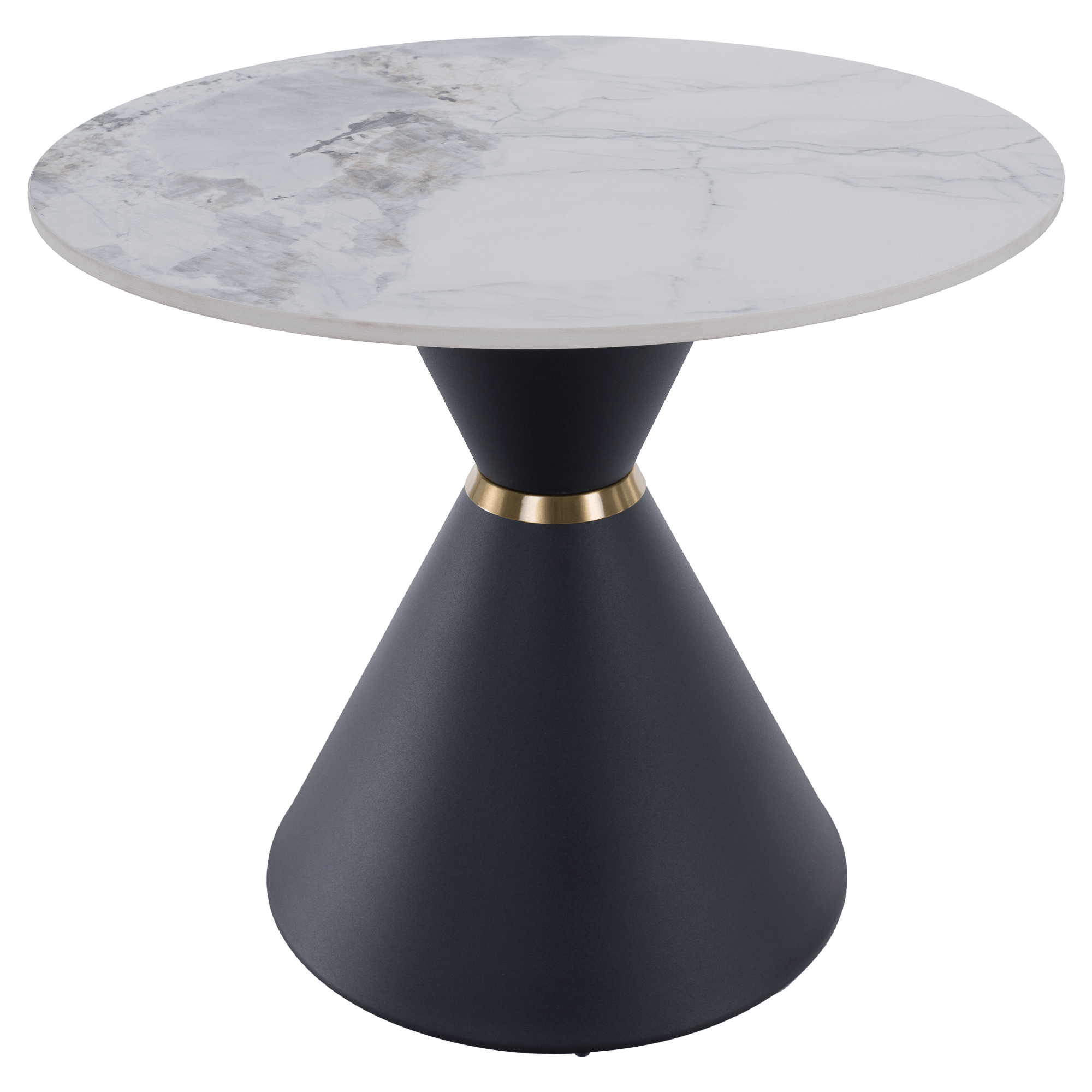Masute de cafea, set de 2 bucati, marmura/negru/auriu, metal, MABUZ NEW — imaginea 7
