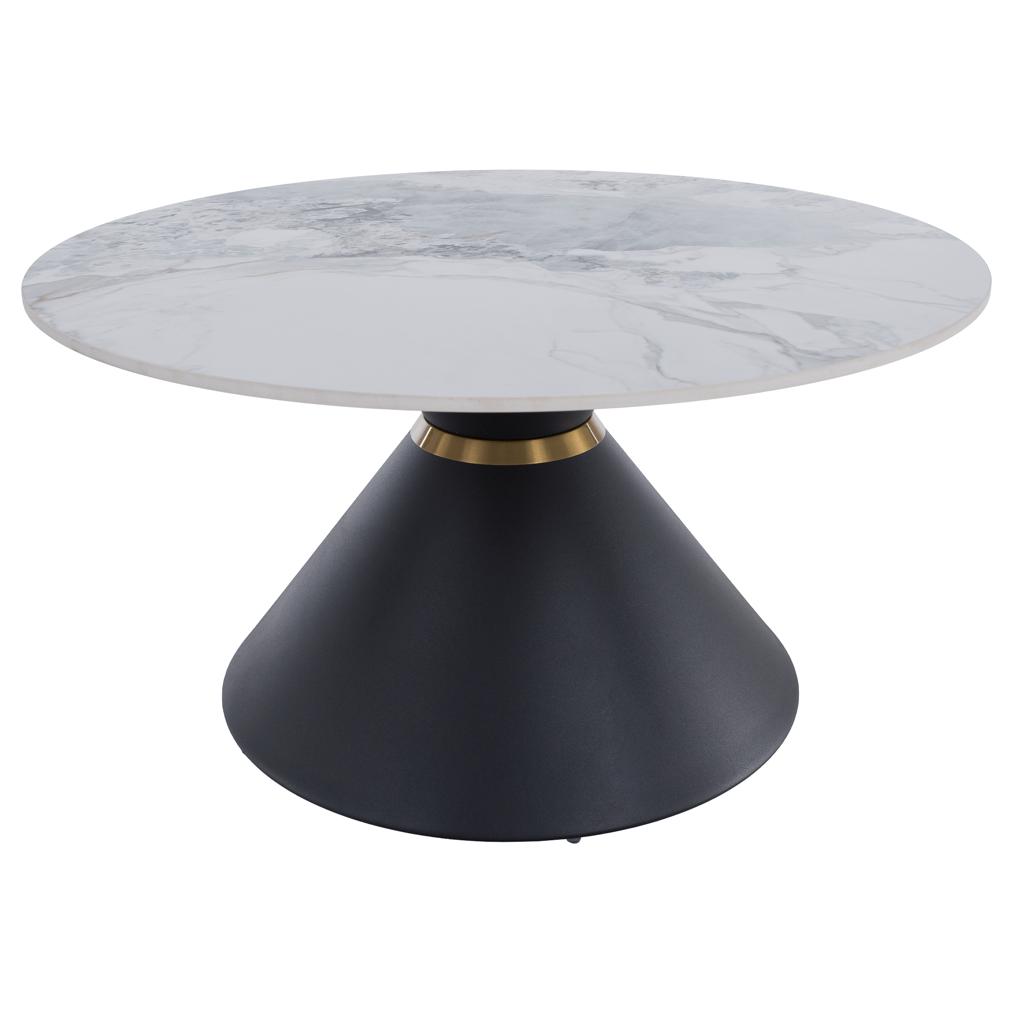 Masute de cafea, set de 2 bucati, marmura/negru/auriu, metal, MABUZ NEW — imaginea 13