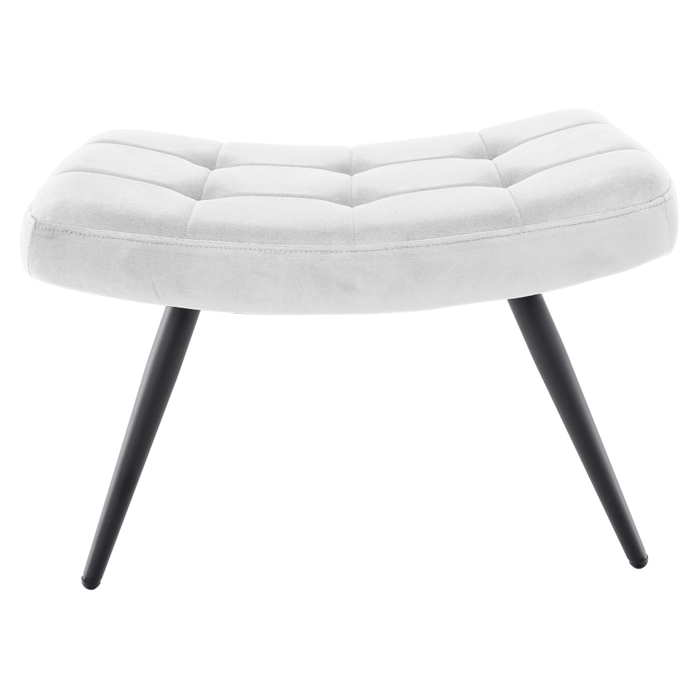 Fotoliu cu suport pentru picioare, gri deschis tesatura Velvet/negru, HABEN — imaginea 8