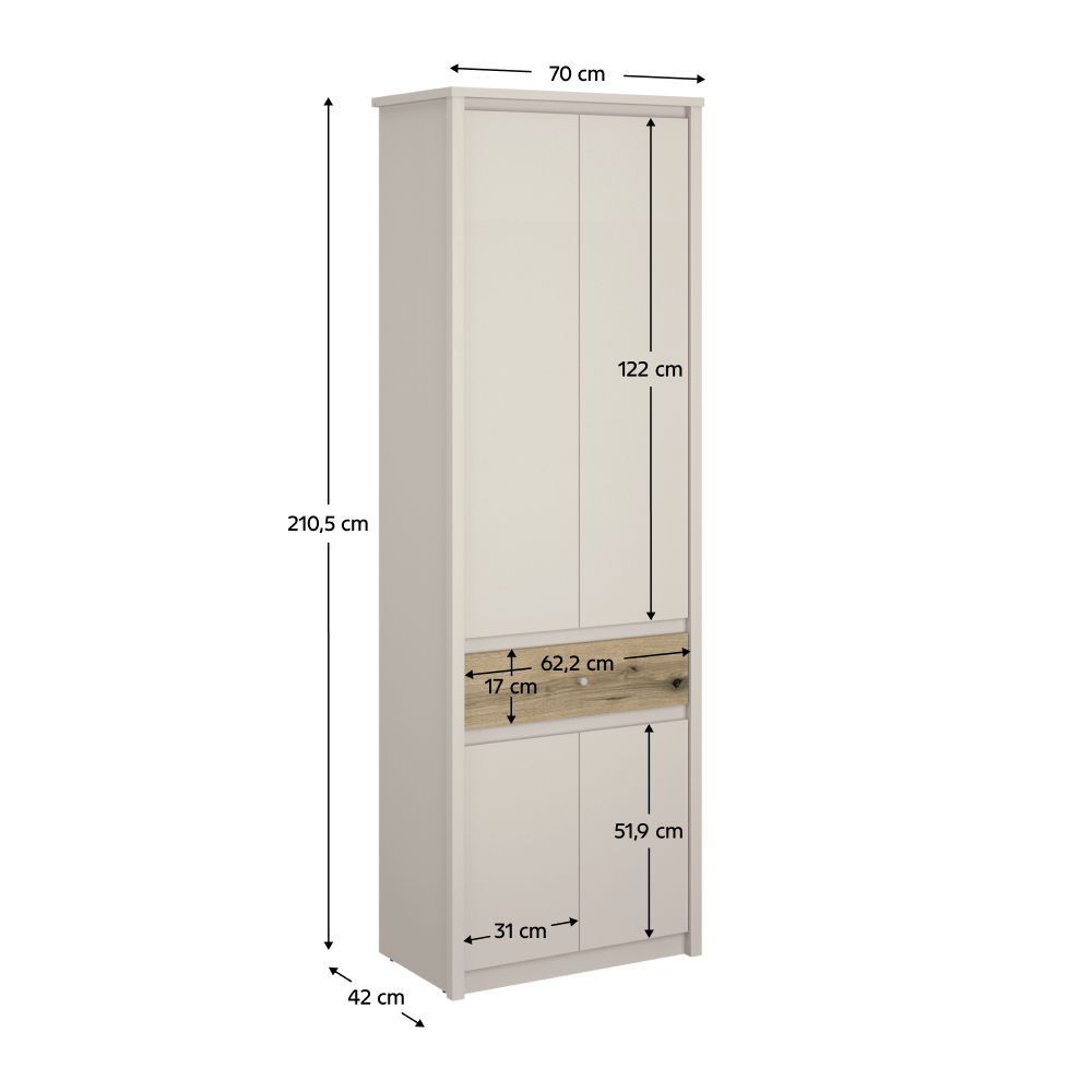 Dulap, casmir/stejar evoke, KAROS 4D1S/70 — imaginea 2