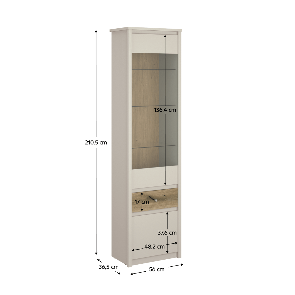 Vitrina, casmir/stejar evoke, KAROS 1D1W1S — imaginea 2
