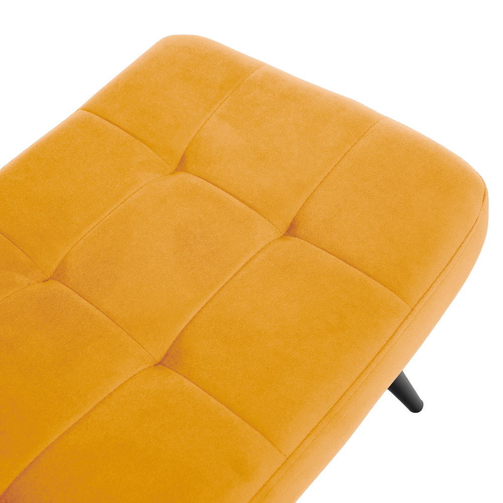 Fotoliu cu suport pentru picioare, galben tesatura Velvet/negru, HABEN — imaginea 6