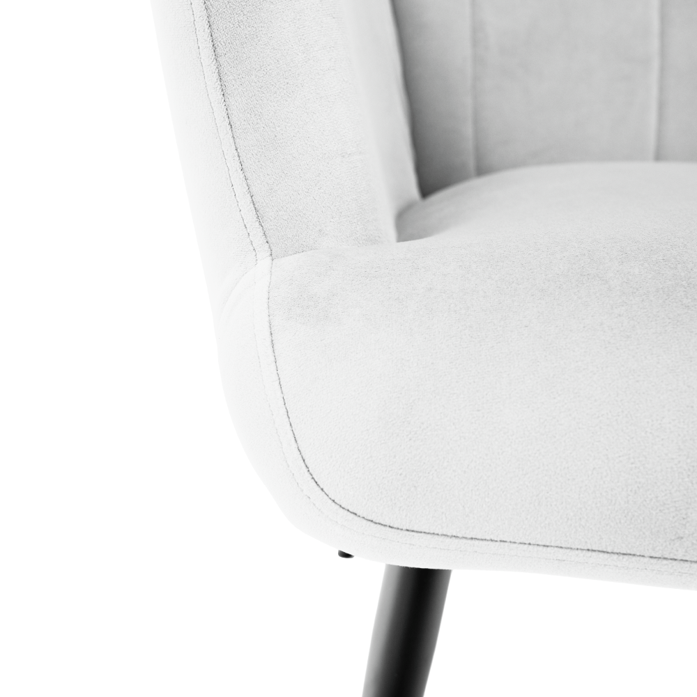 Fotoliu cu suport pentru picioare, gri deschis tesatura Velvet/negru, HABEN — imaginea 10