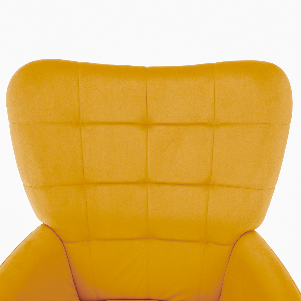 Fotoliu cu suport pentru picioare, galben tesatura Velvet/negru, HABEN — imaginea 8