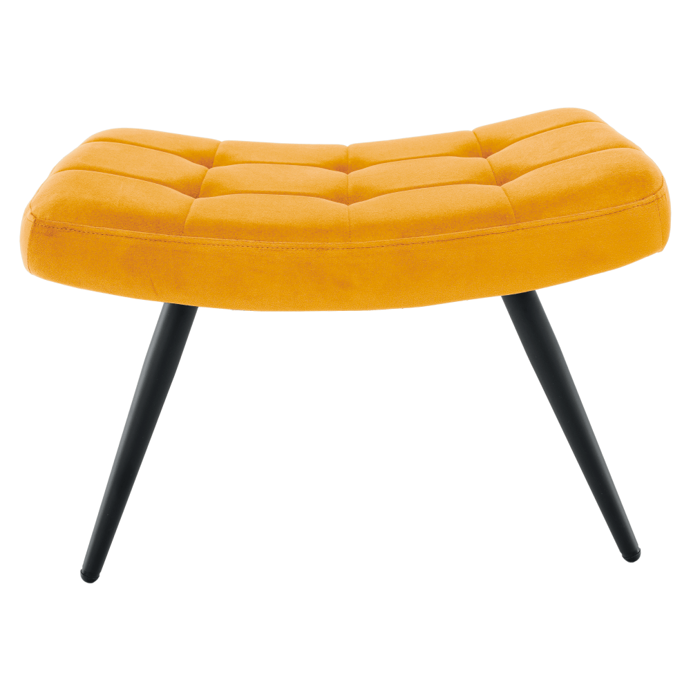 Fotoliu cu suport pentru picioare, galben tesatura Velvet/negru, HABEN — imaginea 12