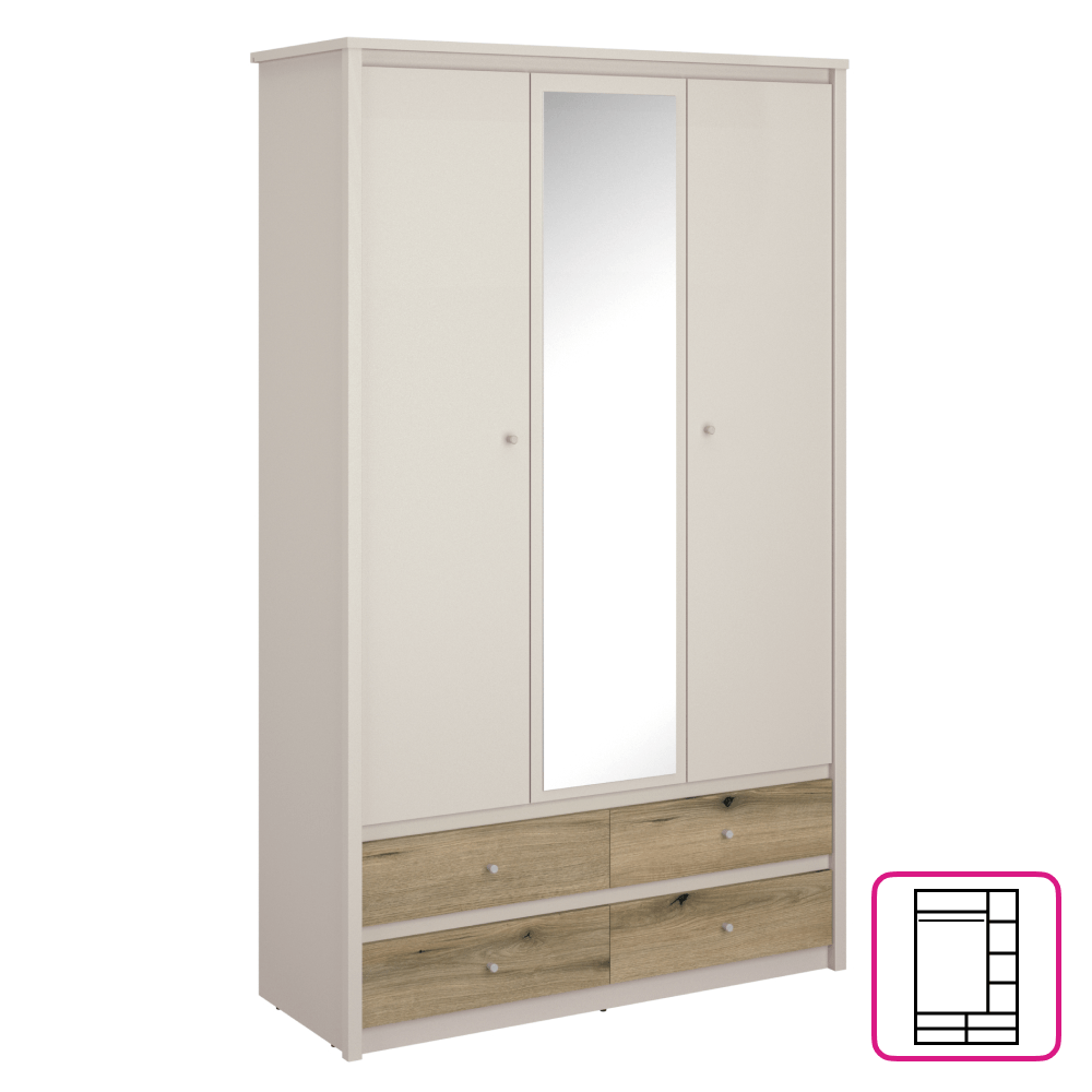 Dulap cu oglinda, casmir/stejar evoke, KAROS 3D4S