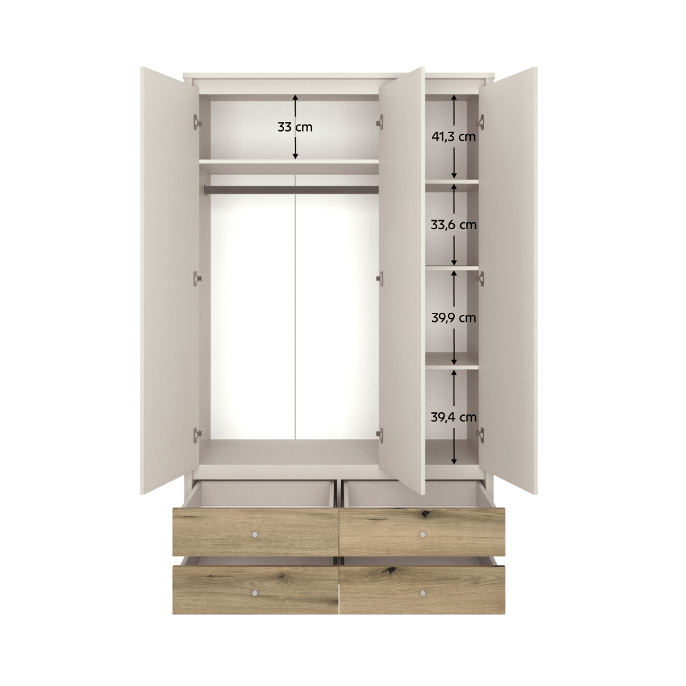 Dulap cu oglinda, casmir/stejar evoke, KAROS 3D4S — imaginea 3
