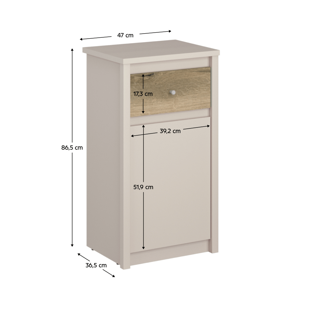Comoda, casmir/stejar evoke, KAROS 1D1S — imaginea 2