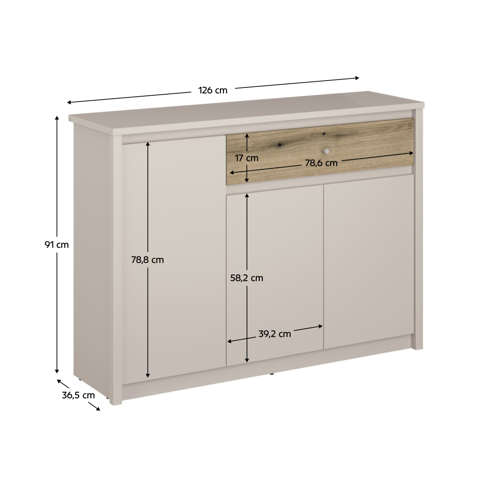 Comoda, casmir/stejar evoke, KAROS 3D1S — imaginea 6