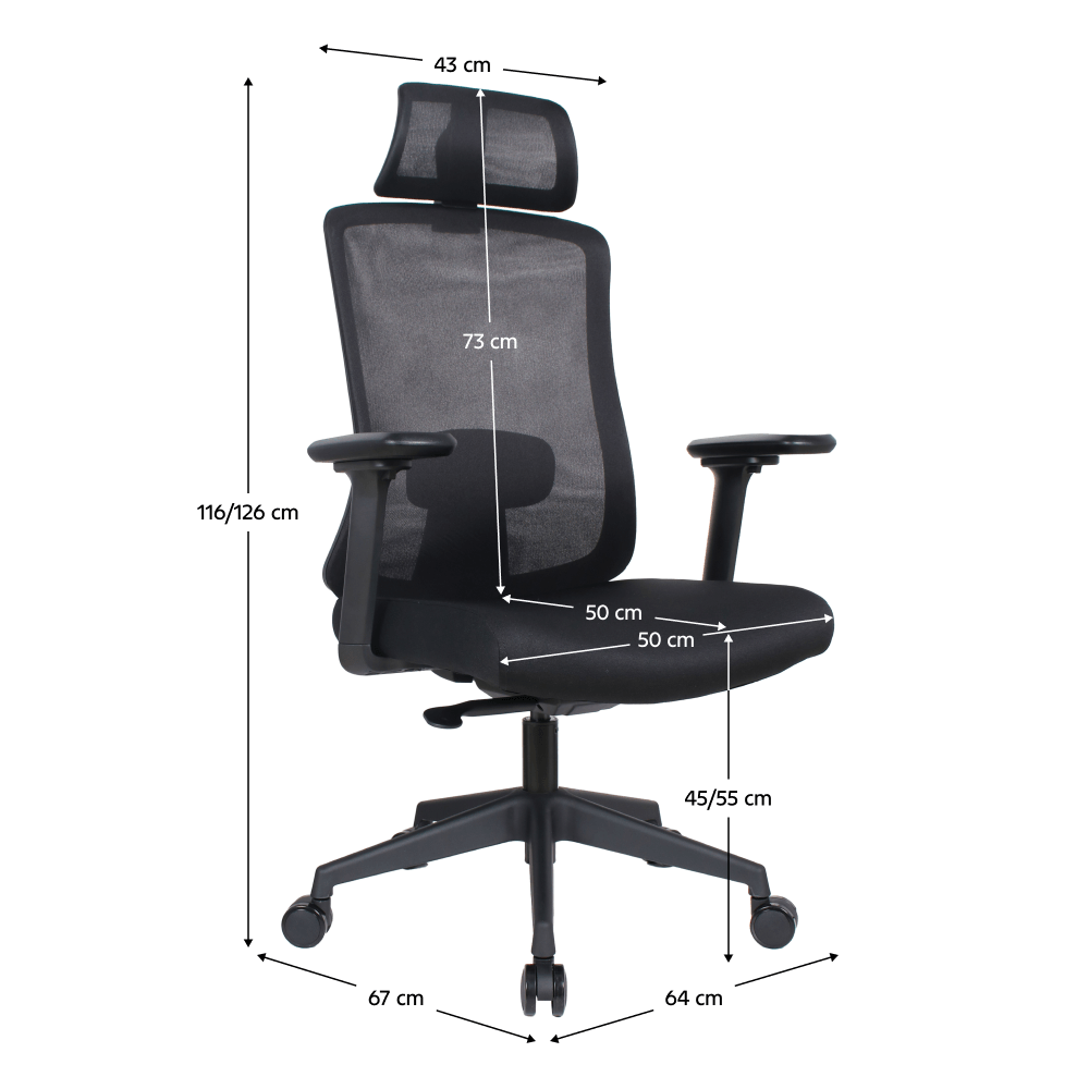 Fotoliu de birou, negru, portanta 150 kg, ROSANO — imaginea 2