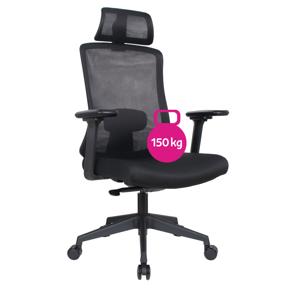 Fotoliu de birou, negru, portanta 150 kg, ROSANO — imaginea 3