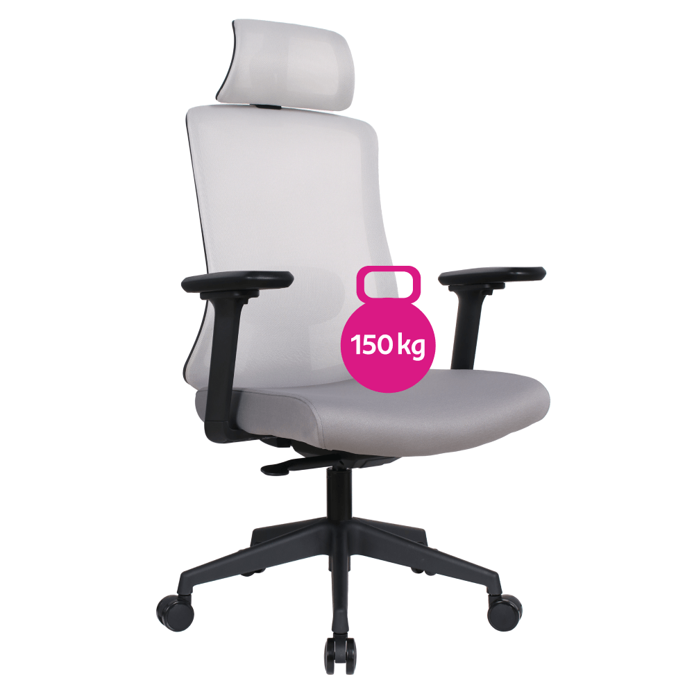 Scaun de birou, gri/negru, portanta 150 kg, ROSANO — imaginea 3