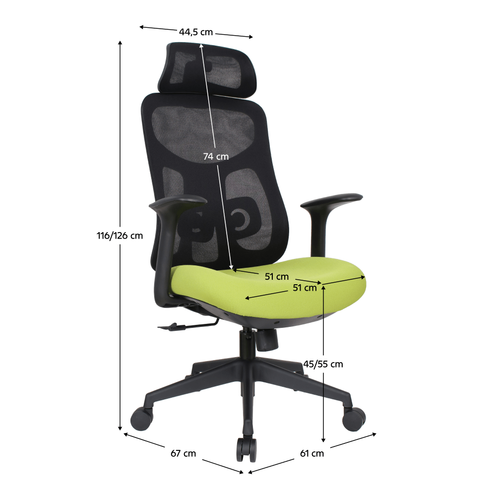 Fotoliu de birou, verde/negru, portanta 150 kg, SULIVAN — imaginea 2