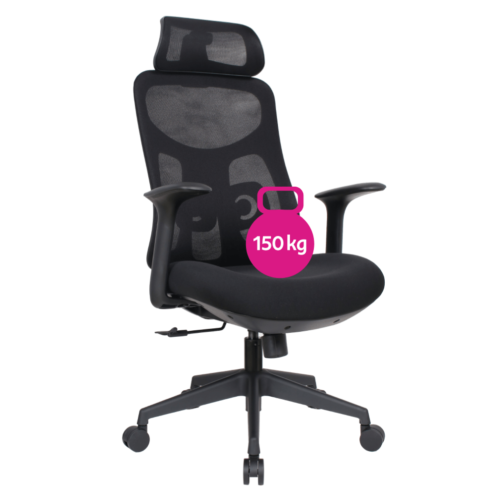 Fotoliu de birou, negru, portanta 150 kg, SULIVAN — imaginea 8