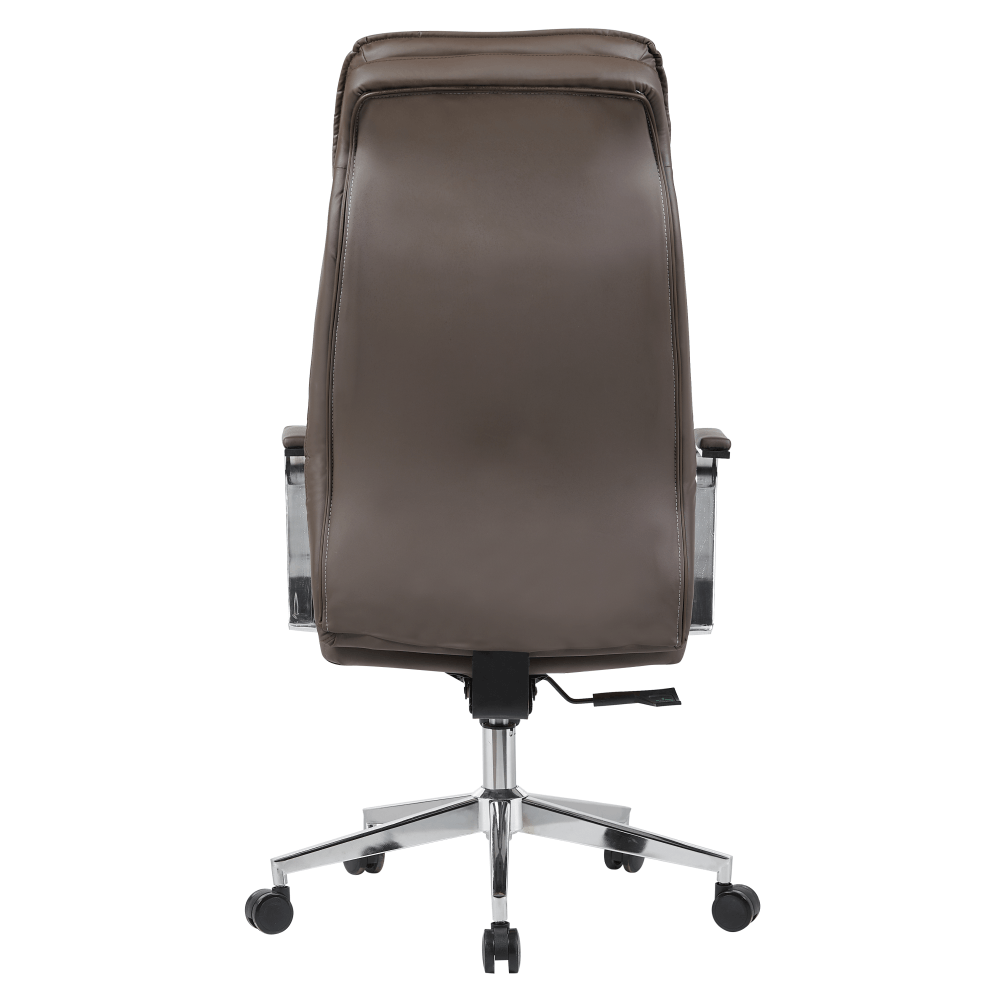 Fotoliu de birou, piele ecologica gri-maro/crom, capacitate incarcare 150 kg, ELADIO — imaginea 6