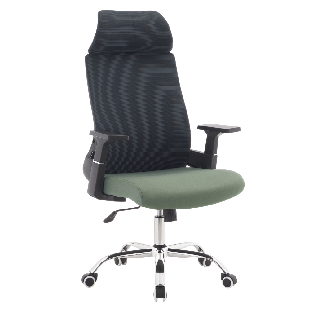 Fotoliu de birou, gri inchis/verde/crom, portanta 150 kg, HOLGER — imaginea 4