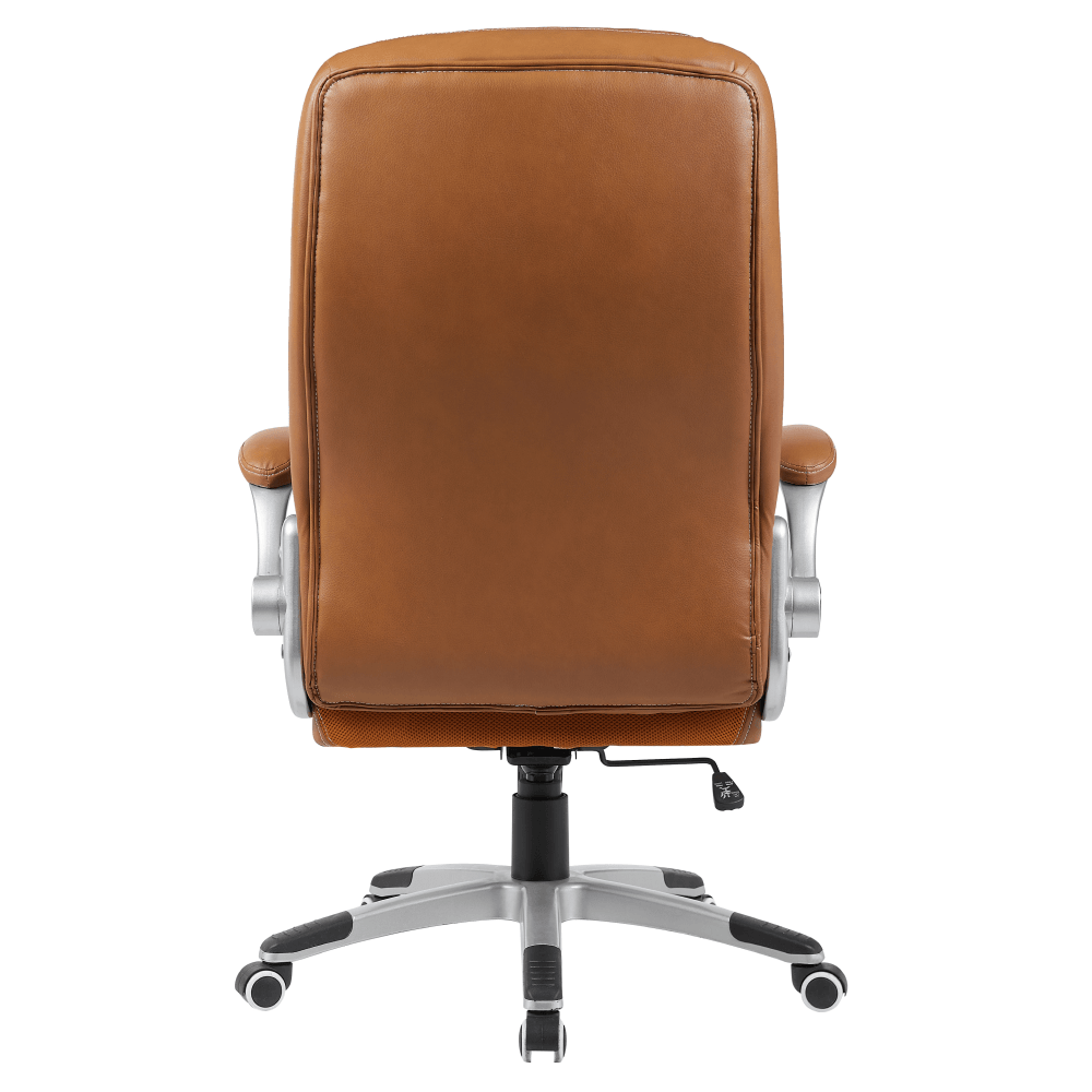 Fotoliu de birou, piele ecologica maro/argintiu, portanta 150 kg, GREKO — imaginea 6