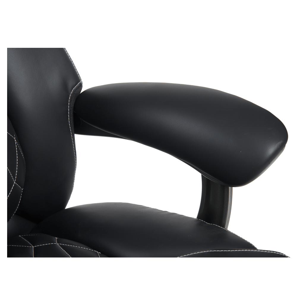 Fotoliu de birou, piele ecologica neagra/crom, portanta 150 kg, URIEN — imaginea 11